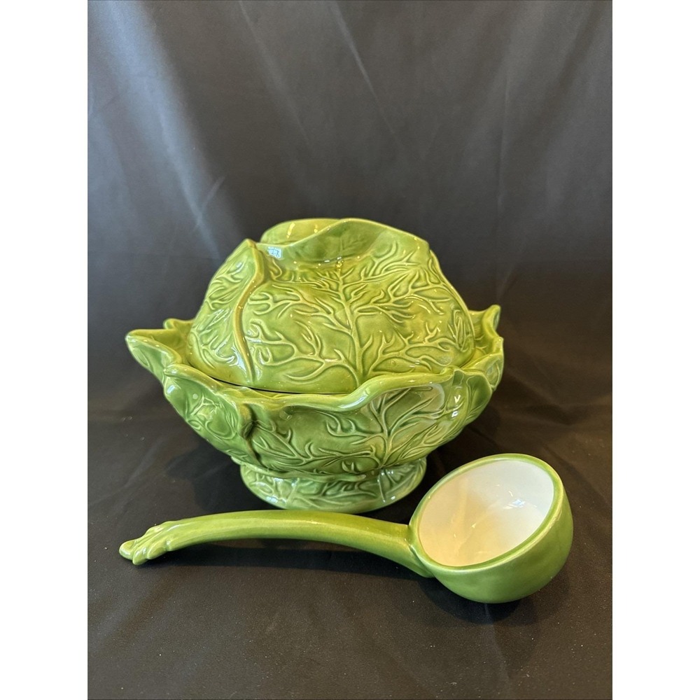 Vintage Holland Mold Ceramic Cabbage Lettuce 3 Piece Set